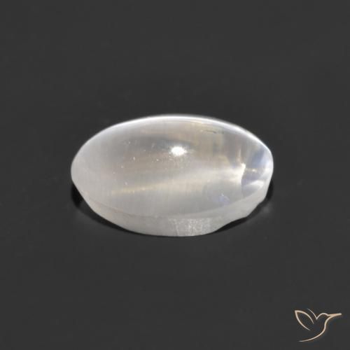 Sillimanite œil de chat Blanc naturelle ovale, 1.10 ct, Transparent