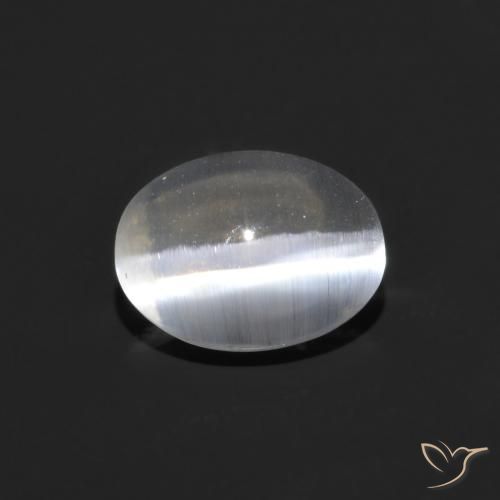 0.82ct Naturel Clair Sillimanite œil de chat, ovale, Transparent