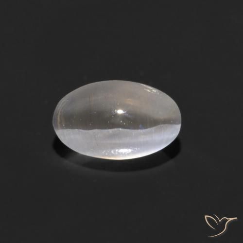 0.88ct Naturel Blanc chaud Sillimanite œil de chat, ovale, Transparent