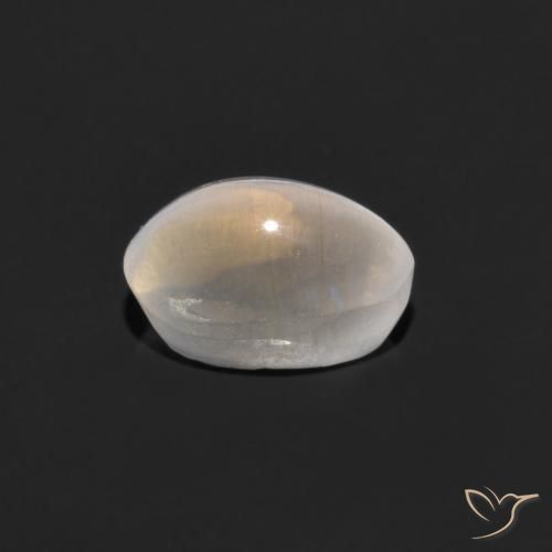 Sillimanite œil de chat Blanc chaud naturelle ovale, 0.88 ct, Transparent