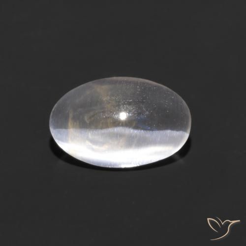 Sillimanite œil de chat Blanc clair naturelle ovale, 0.93 ct, Transparent