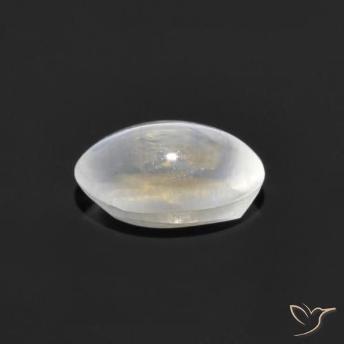 Sillimanite œil de chat Blanc clair naturelle ovale, 0.88 ct, Transparent