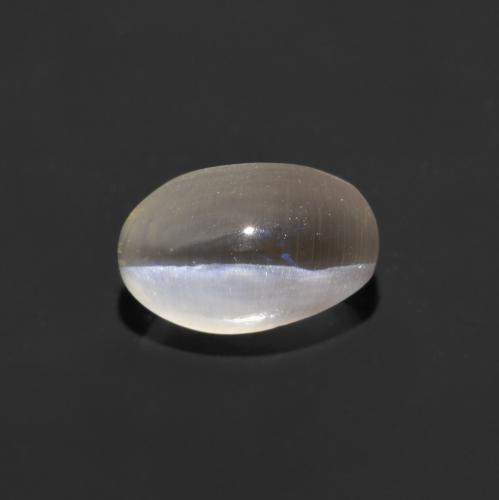 Sillimanite œil de chat Blanc chaud naturelle Coupe ovale, 1.21 ct, Transparent