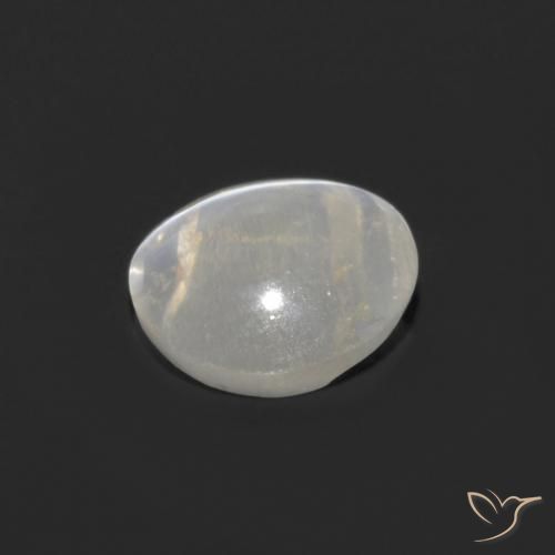 Sillimanite œil de chat Blanc chaud naturelle ovale, 1.01 ct, Transparent