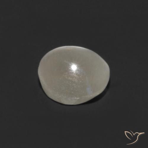 Sillimanite œil de chat Blanc chaud naturelle ovale, 0.79 ct, Transparent
