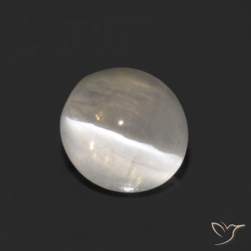 Sillimanite œil de chat Blanc chaud naturelle ovale, 1.33 ct, Transparent