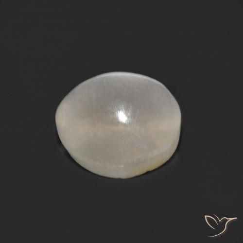 Sillimanite œil de chat Blanc chaud naturelle ovale, 1.33 ct, Transparent