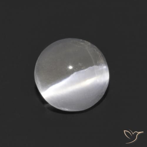 Sillimanite œil de chat Blanc clair naturelle ovale, 0.93 ct, Transparent