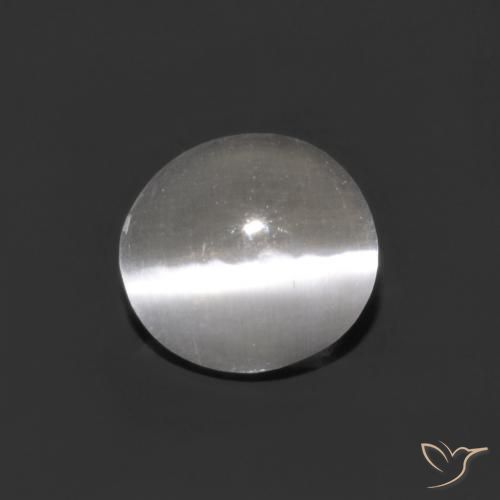 0.75ct Naturel Blanc clair Sillimanite œil de chat, ovale, Transparent