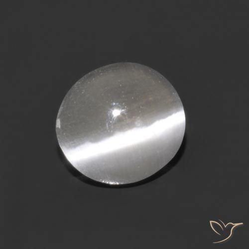 Sillimanite œil de chat Blanc clair naturelle ovale, 0.75 ct, Transparent