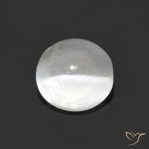 1.48ct Naturel Blanc clair Sillimanite œil de chat, ovale, Transparent