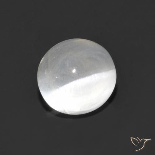 Sillimanite œil de chat Blanc clair naturelle ovale, 1.48 ct, Transparent