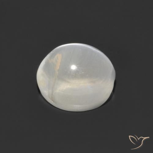 Sillimanite œil de chat Blanc clair naturelle ovale, 1.48 ct, Transparent
