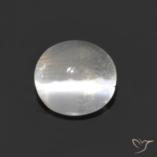 1.14ct Naturel Blanc clair Sillimanite œil de chat, ovale, Transparent
