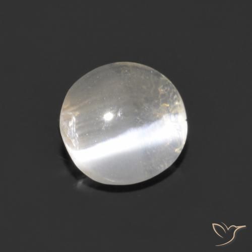 Sillimanite œil de chat Blanc clair naturelle ovale, 1.14 ct, Transparent