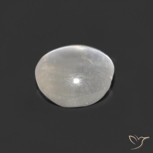 Sillimanite œil de chat Blanc clair naturelle ovale, 1.14 ct, Transparent