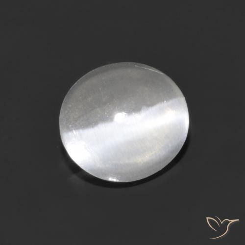 Sillimanite œil de chat Blanc clair naturelle ovale, 1.16 ct, Transparent