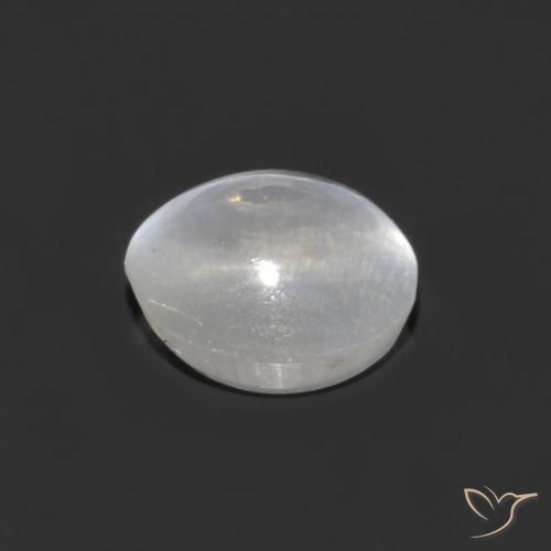 Sillimanite œil de chat Blanc clair naturelle ovale, 1.16 ct, Transparent
