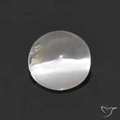 1.05ct Naturel Blanc clair Sillimanite œil de chat, ovale, Transparent