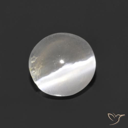 Sillimanite œil de chat Blanc clair naturelle ovale, 1.05 ct, Transparent