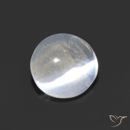 Sillimanite œil de chat Blanc clair naturelle ovale, 1.29 ct, Transparent