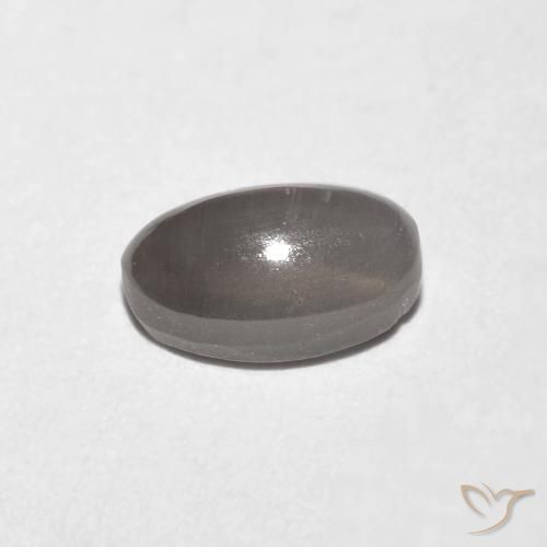 Sillimanite œil de chat Gris très clair naturelle ovale, 0.99 ct, Transparent
