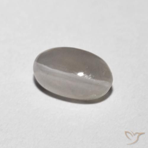 Sillimanite œil de chat Gris très clair naturelle ovale, 1.06 ct, Transparent