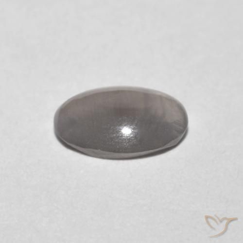 Sillimanite œil de chat Gris très clair naturelle ovale, 0.73 ct, Transparent