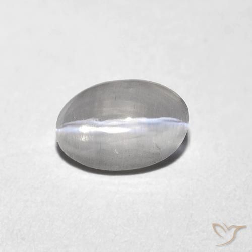 Sillimanite œil de chat Gris très clair naturelle ovale, 0.82 ct, Transparent