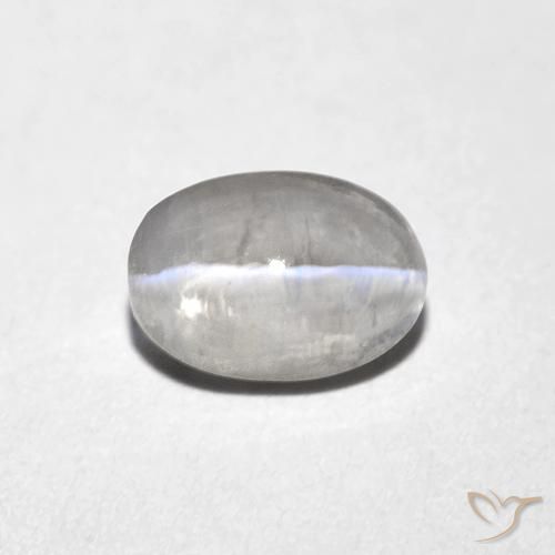 1.10ct Naturel Gris très clair Sillimanite œil de chat, ovale, Transparent