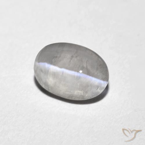 Sillimanite œil de chat Gris très clair naturelle ovale, 1.10 ct, Transparent