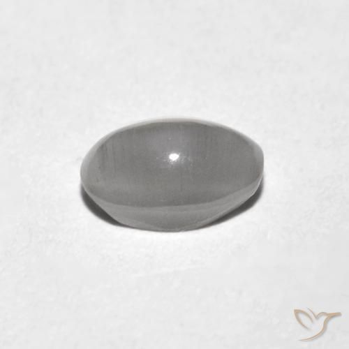 Sillimanite œil de chat Gris très clair naturelle ovale, 0.85 ct, Transparent