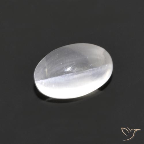 1.18ct Naturel Gris très clair Sillimanite œil de chat, ovale, Transparent