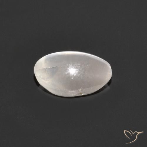 Sillimanite œil de chat Gris très clair naturelle ovale, 0.98 ct, Transparent