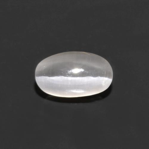 Sillimanite cat's eye gris naturelle coupe ovale, 0,76 ct, transparent
