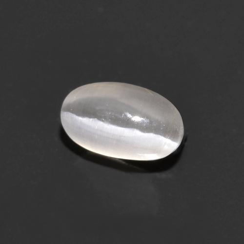 Sillimanite cat's eye gris naturelle coupe ovale, 0,76 ct, transparent