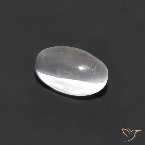 Sillimanite œil de chat Gris très clair naturelle ovale, 0.81 ct, Transparent