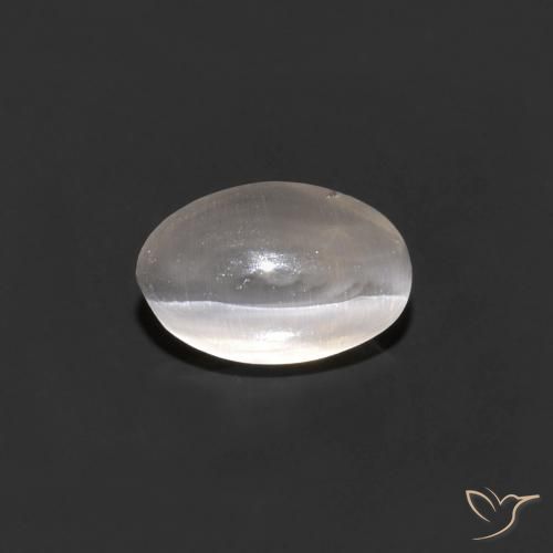 0.68ct Naturel Gris très clair Sillimanite œil de chat, ovale, Transparent