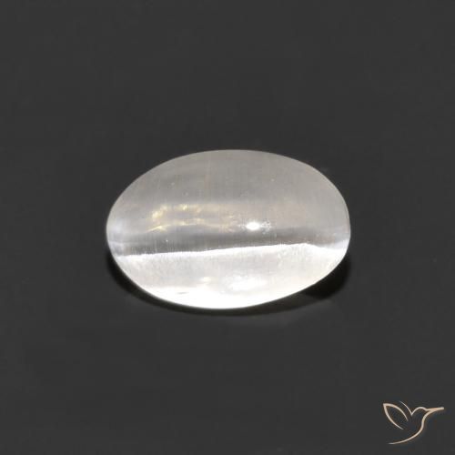Sillimanite œil de chat Gris très clair naturelle ovale, 0.84 ct, Transparent