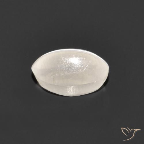 Sillimanite œil de chat Gris très clair naturelle ovale, 0.84 ct, Transparent