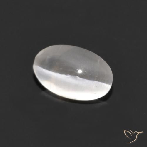 Sillimanite œil de chat Gris très clair naturelle ovale, 1.21 ct, Transparent