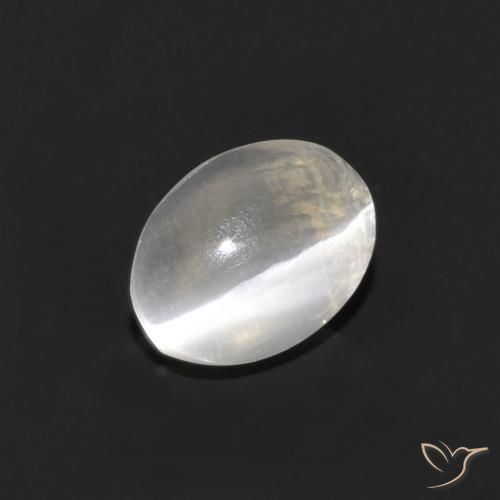 1.11ct Naturel Gris très clair Sillimanite œil de chat, ovale, Transparent