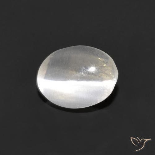Sillimanite œil de chat Gris très clair naturelle ovale, 1.11 ct, Transparent