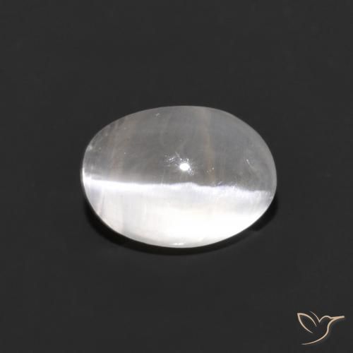 1.30ct Naturel Gris très clair Sillimanite œil de chat, ovale, Transparent, Photo A