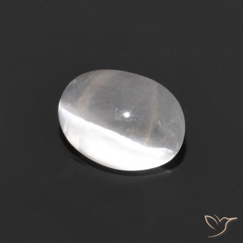 Sillimanite œil de chat Gris très clair naturelle ovale, 1.30 ct, Transparent