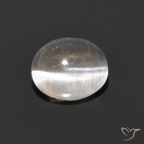 0.98ct Naturel Gris très clair Sillimanite œil de chat, ovale, Transparent