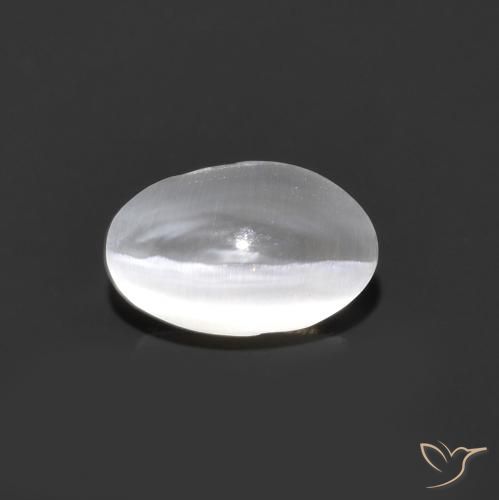 0.90ct Naturel Gris très clair Sillimanite œil de chat, ovale, Transparent