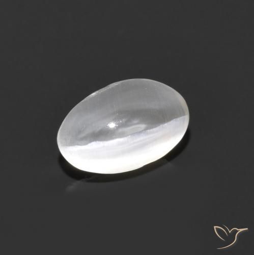 Sillimanite œil de chat Gris très clair naturelle ovale, 0.90 ct, Transparent