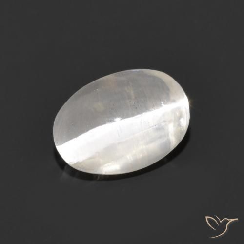 1.34ct Naturel Gris très clair Sillimanite œil de chat, ovale, Transparent
