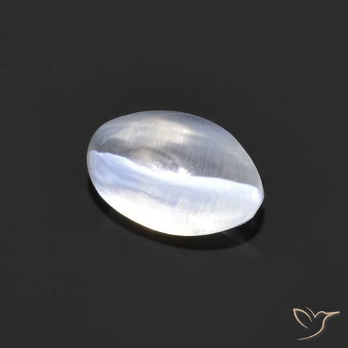 Sillimanite œil de chat Gris très clair naturelle ovale, 1.20 ct, Transparent